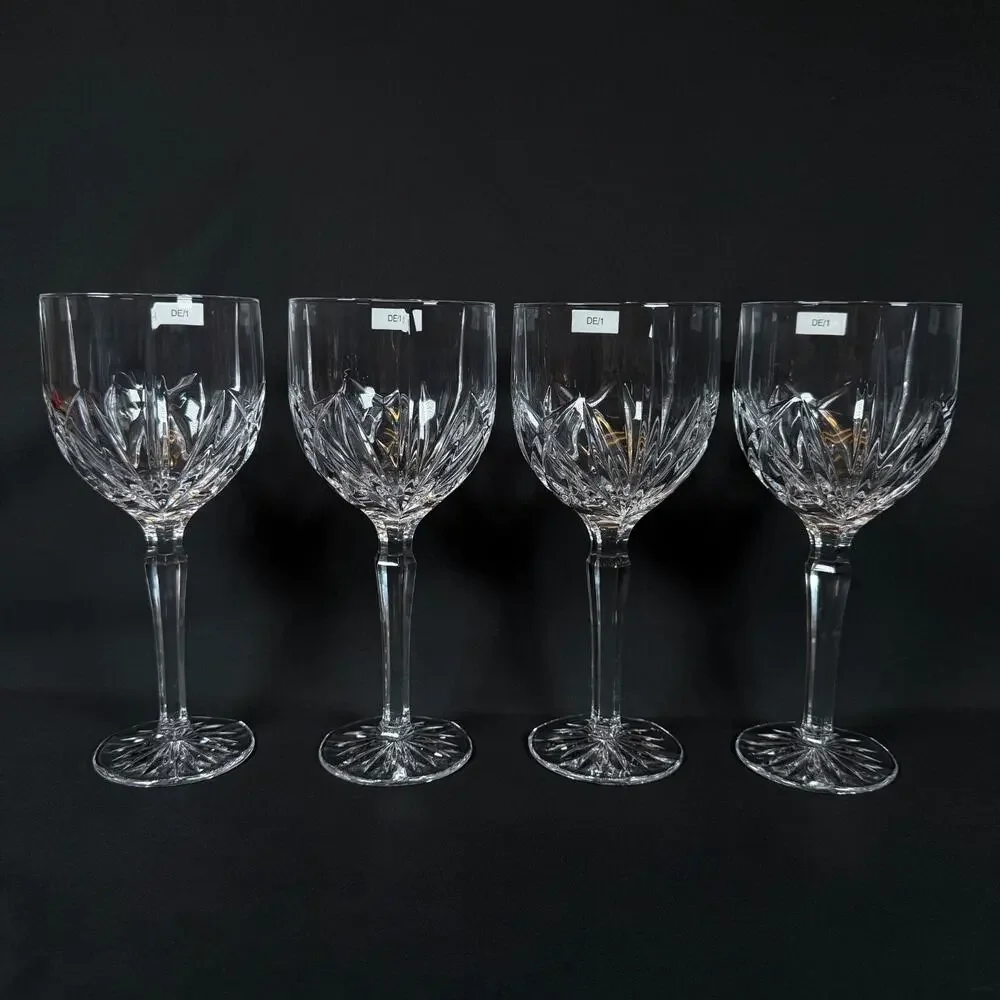 Lot of 4 Marquis by Waterford Crystal glass Goblets Wine Glasses Cut Pattern NEW